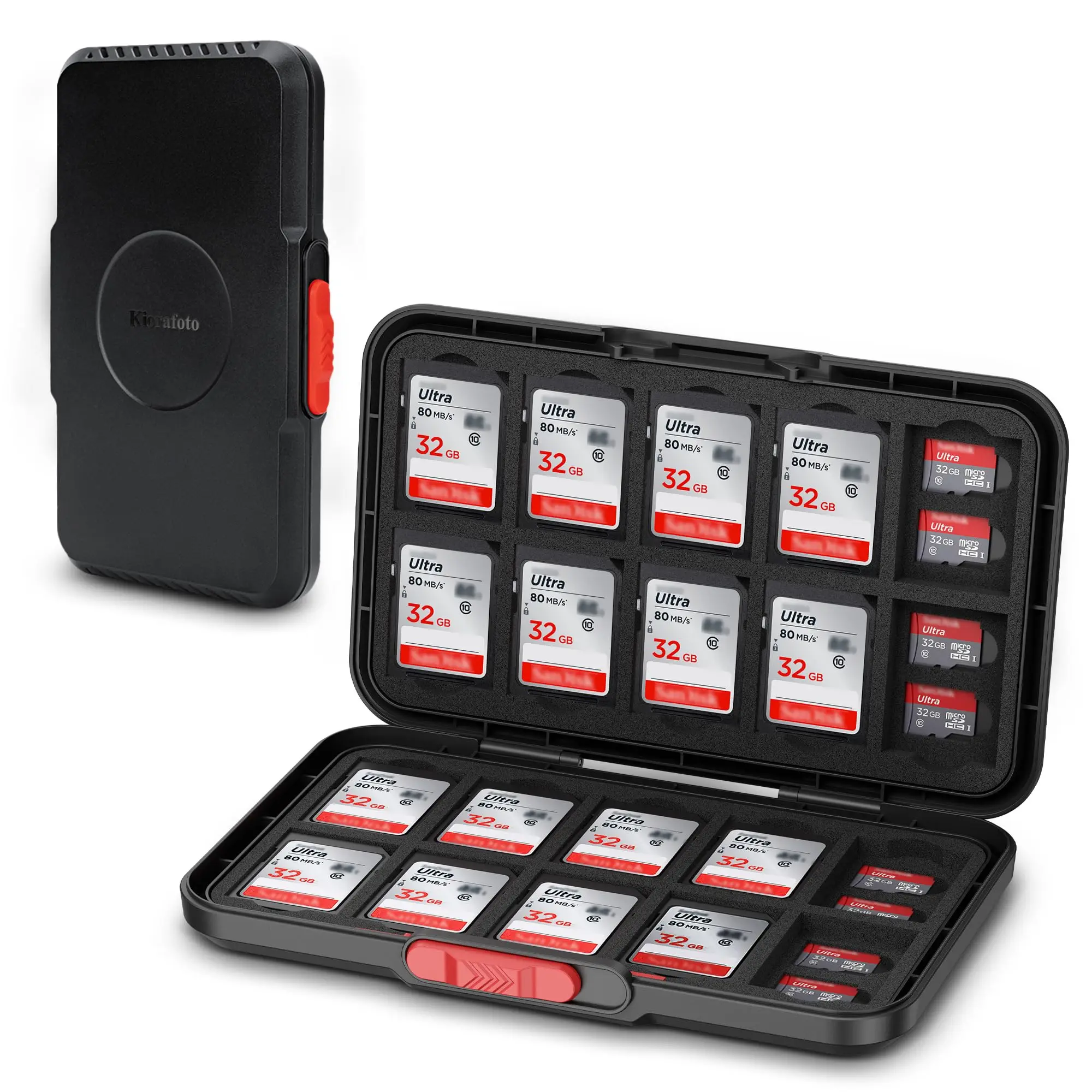 Large Capacity 60 Slots Lightweight Memory Card Case Pop-up Style For 20 CFexpress Type A & 40 MicroSD/MicroSDHC/MicroSDXC Cards
