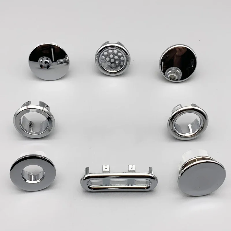 Bathroom Sink Hole Overflow Cover Basin Silver Trim Bath Drain Insert Replacement Hole Cover CapWash Basin Overflow Ring Plug