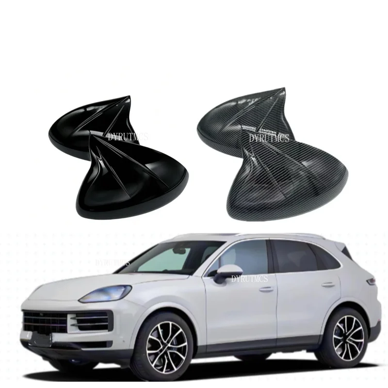 Car  Rearview Side Mirror Cover Fit For Porsche Cayenne 2011 2012 2013 2014   Wing Cap Rear View Case Trim Carbon Fiber