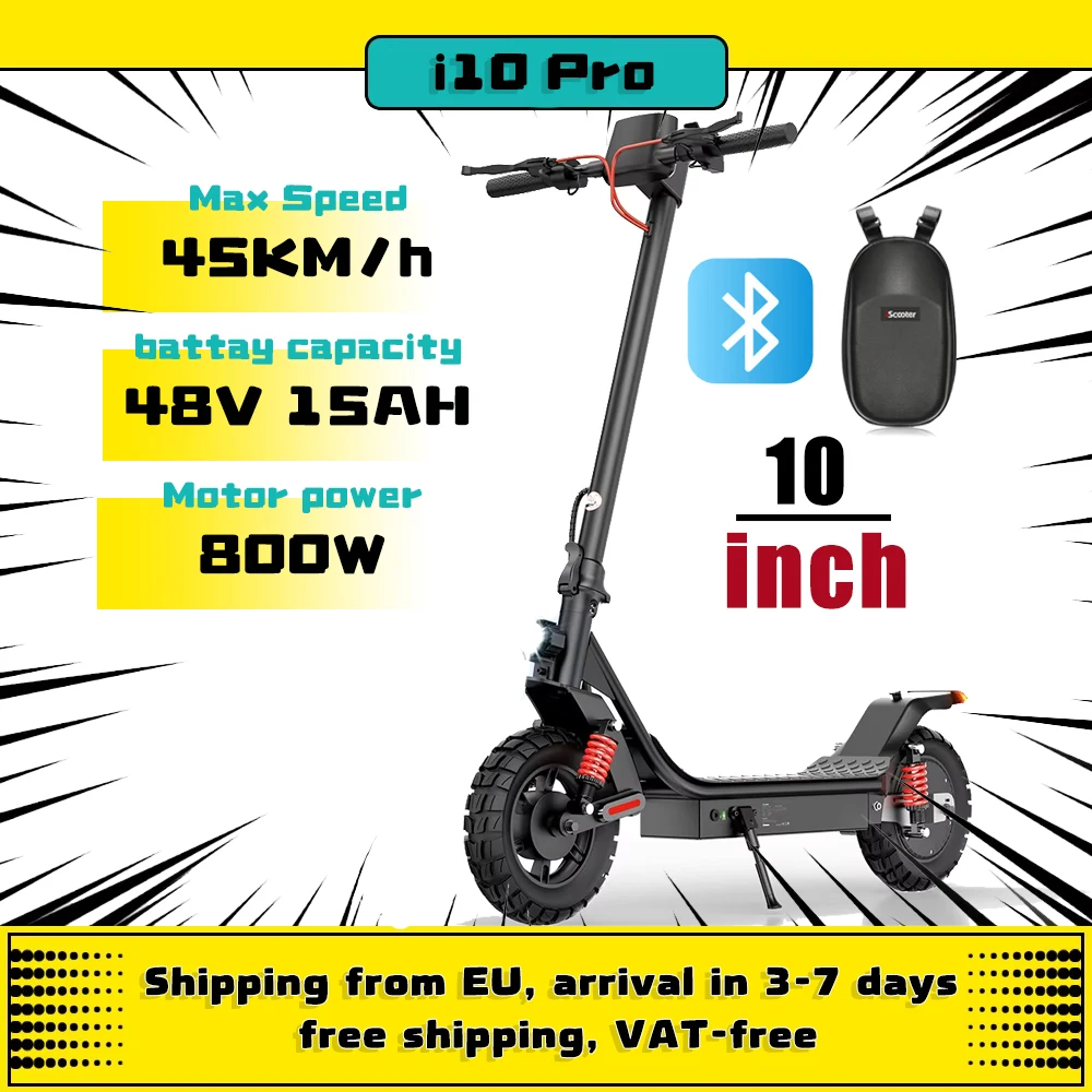 iScooter i10pro 10 Inch 50-60KM E-Scooter 45km/h 800W 15AH Electric Scooters Adult Foldable Electric Kick Scooter With App