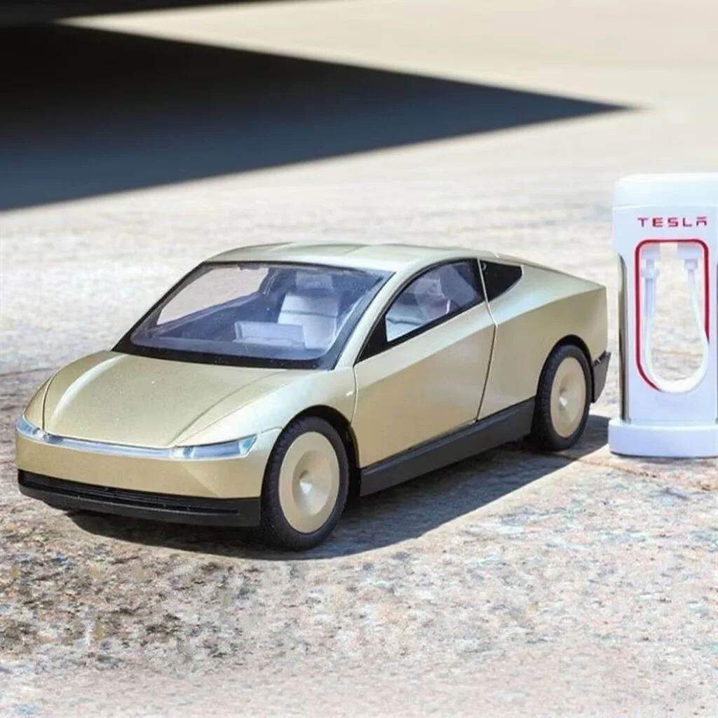 

1:24 CyberCab Robotaxi Alloy Driverless Taxi Car Model Diecasts New Energy Concept Vehicles Car Model Sound Light Kids Toys Gift
