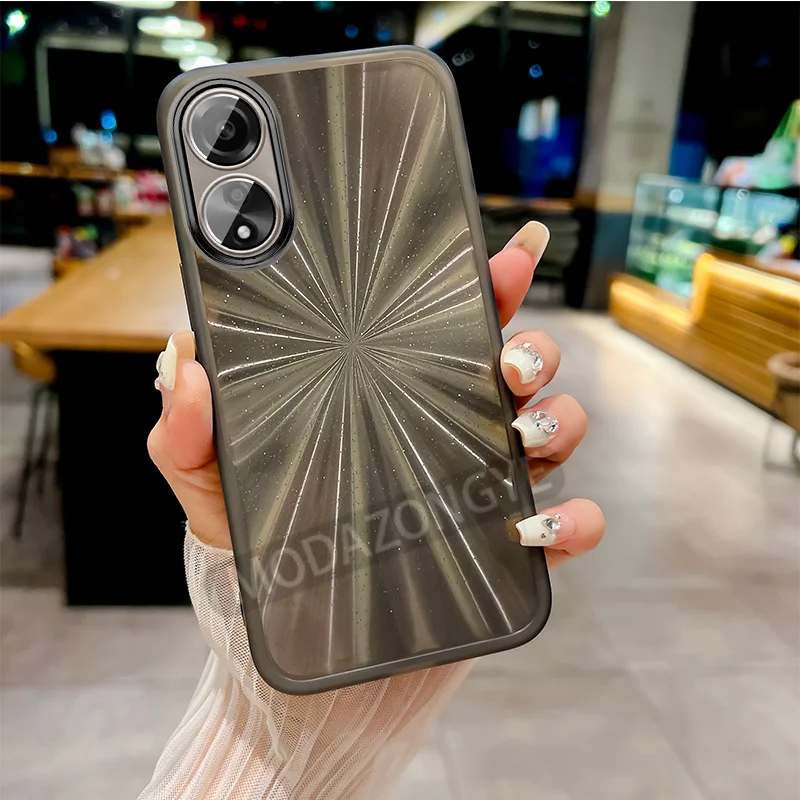 For OPPO A78 4G Case Colorful Transparant TPU Cellphone Cover With Lens Films Luxury Anti Fingerprints CPH2565 Phone Case