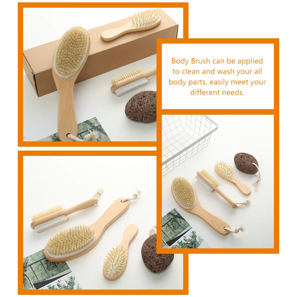 

1 set Deep Cleansing Exfoliation Set Double sided Chicken Leg Pumice Stone Bath Brush Body Cleaning Tools Shower Back Scrubber