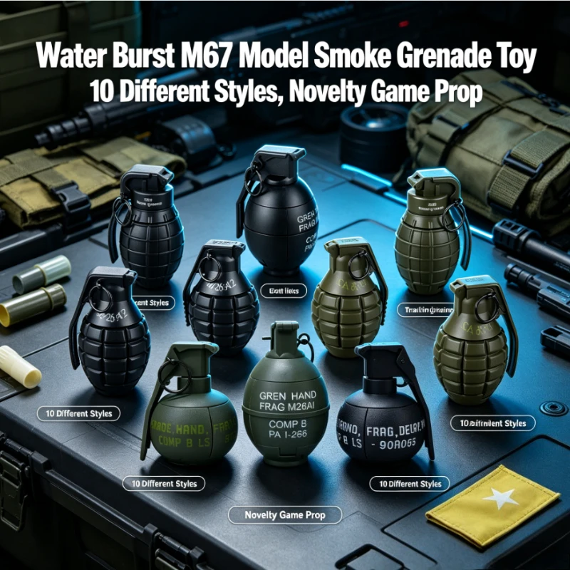 10‑Style Water Burst M67 Replica Prop: Splash Battle Accessory, Novelty Model for Outdoor Interactive Play