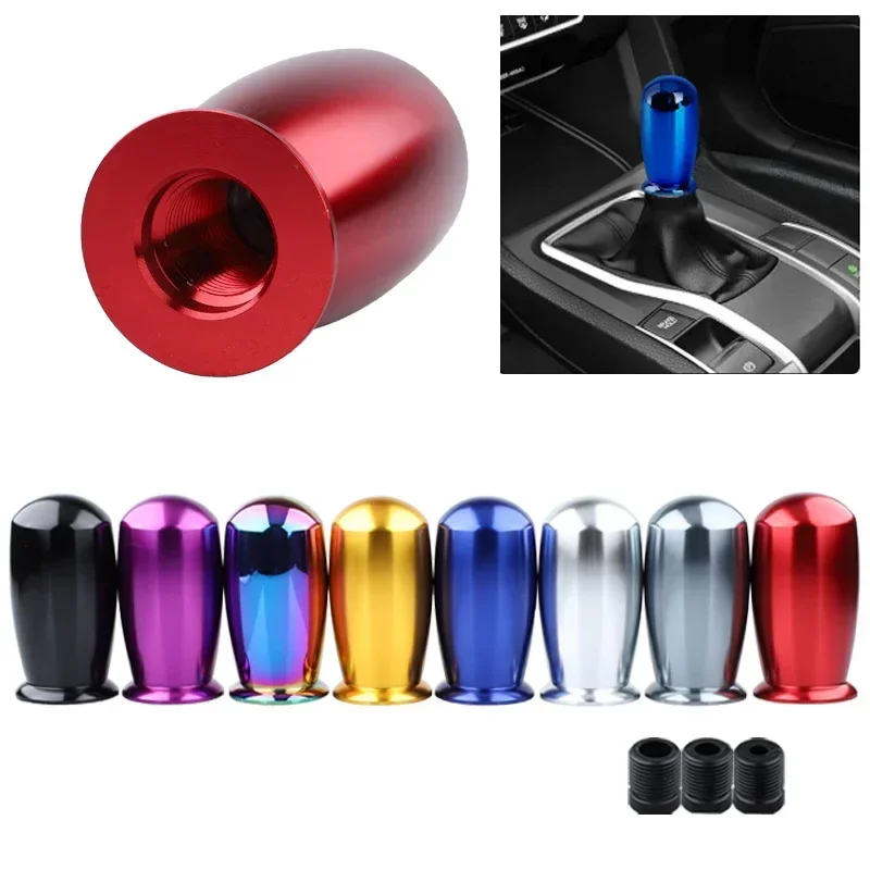 76mm Universal Car Racing Styling Aluminum Gear Shift Knob Manual Transmission Shifter Lever With Three Adapters