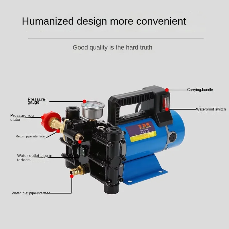 High Pressure Electric Spraying Machine Cylinder Piston Water Pump 12V/48V/220V Agricultural Irrigation Pesticide Disinfection