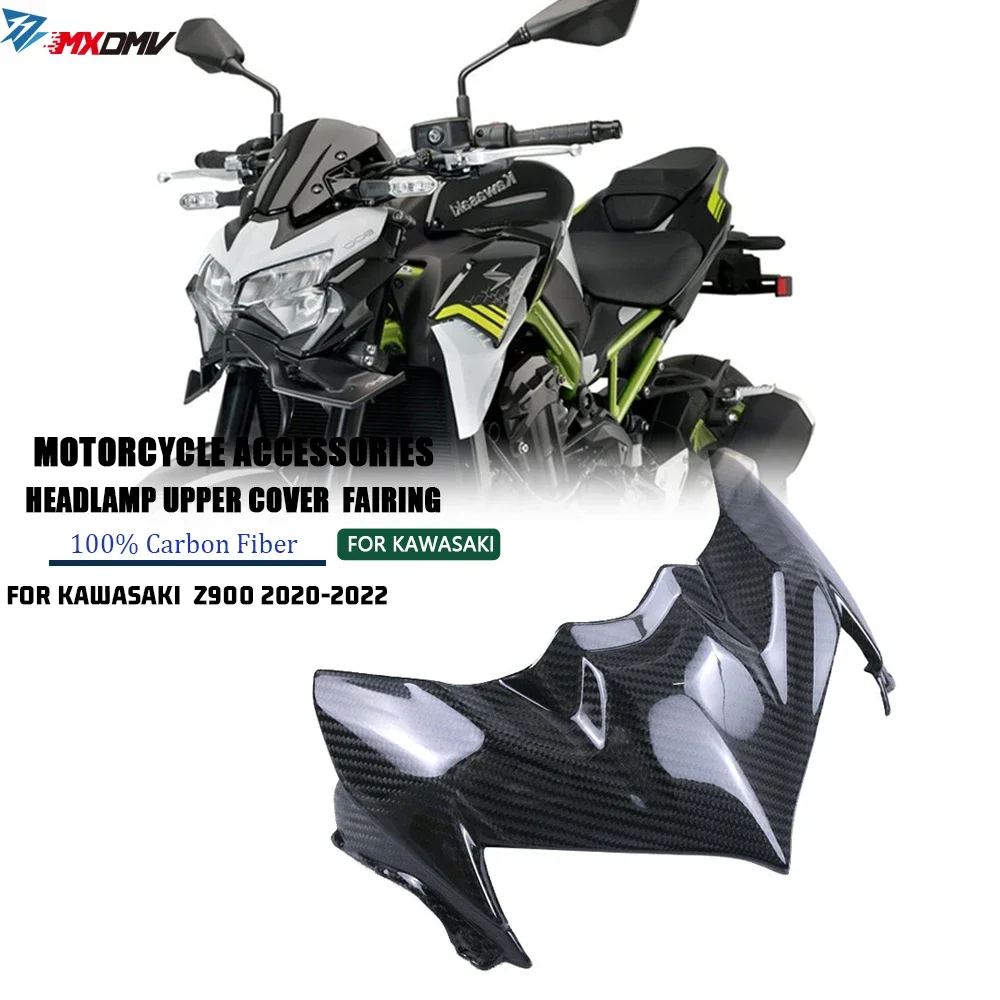 Carbon Fiber Motorcycle Modified Accessories Fairings upper Front Fairing Headstock Cowl For Kawasaki Z900 2020 2021 2022