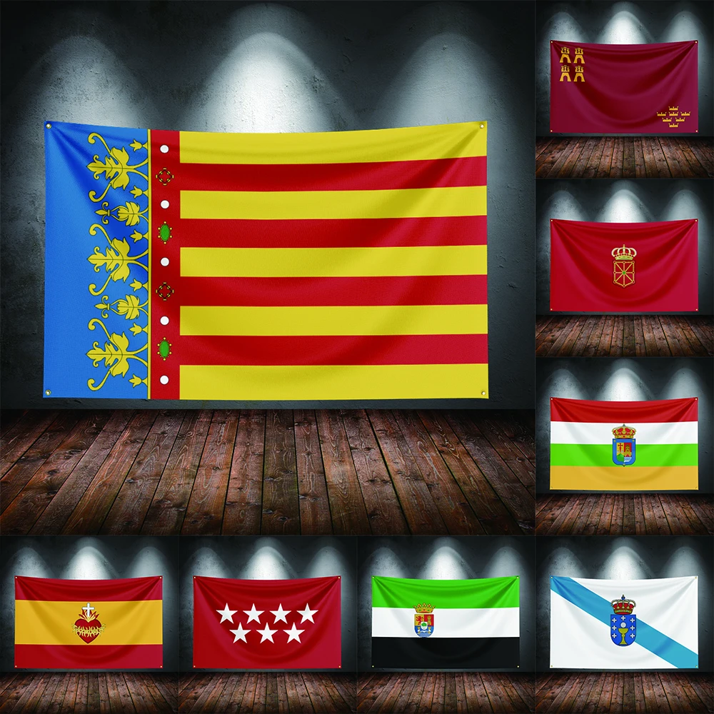 العلم الإسباني مجتمع مدريد إكستريمادورا غاليسيا لا ريوخا نافار منطقة مورسيا فالنسيا المجتمع القلب المقدس