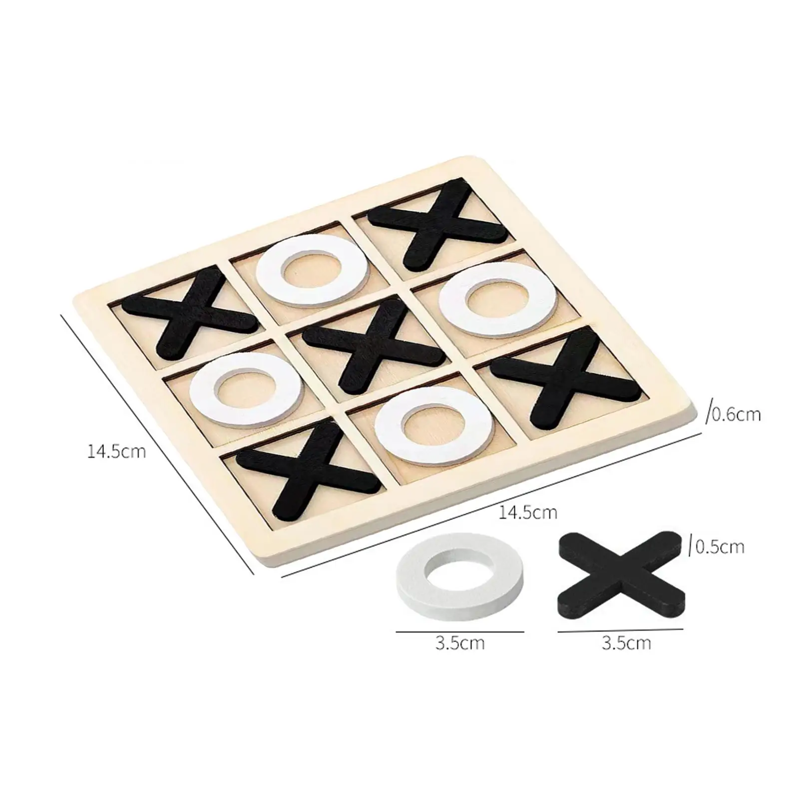 Wood Tic TAC Toe Game Set Puzzle Games Brain Teaser for Children Families