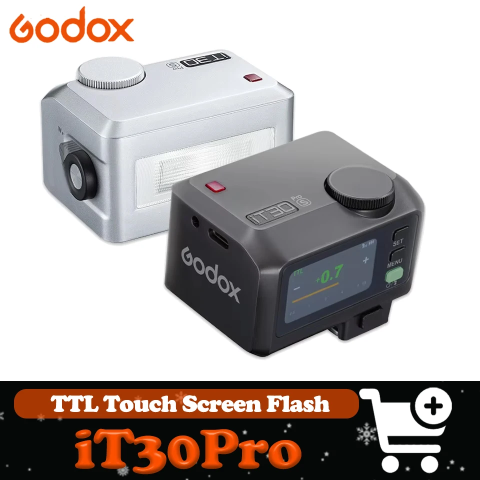 Godox IT30Pro 2.8' Touchscreen Pocket Flash TTL Auto-Exposure 2.4G Wireless on Camera Flash for Canon Nikon Sony Fuji Leica
