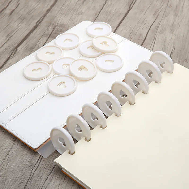 72PCS 35MM Weiß Bindung Schnalle Disc Pilz Loch Notebook