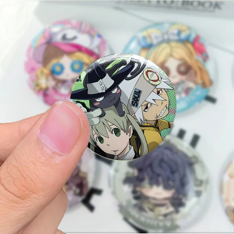 Soul Eater Brooches Anime Figure Lapel Pins Maka Albarn Death The Kid Cartoon Badge for Backpack Accessories Clothes Decoration