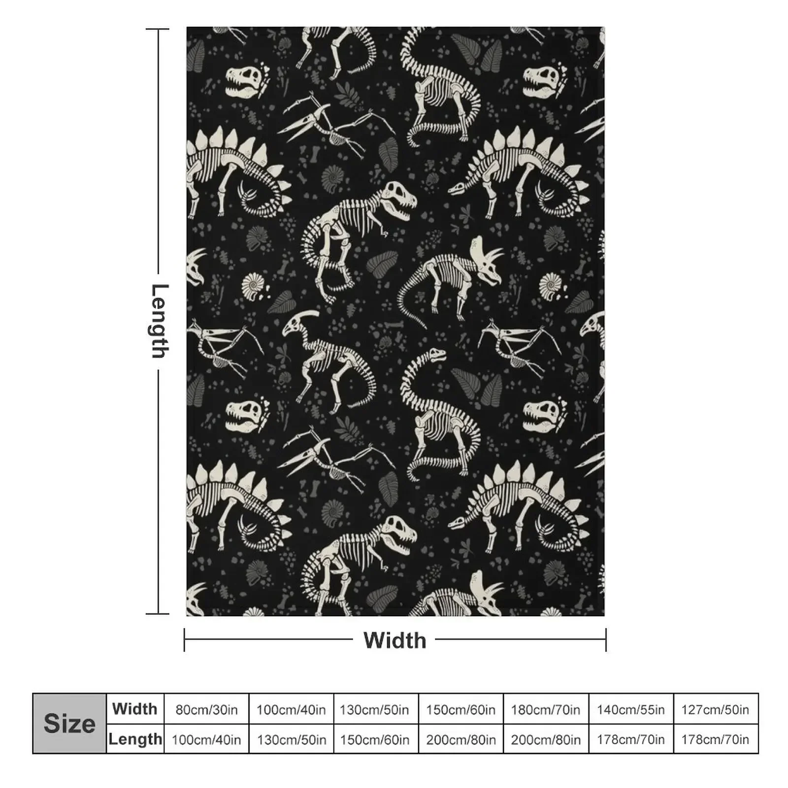 Excavated Dinosaur Fossils Throw Blanket couch cozy soft plush fuzzy picnic outdoor blanket