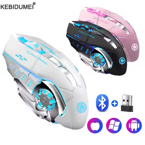Bluetooth Wireless Mouse Rechargeable 2.4G RGB Backlight Mice Tablet Phone Computer Gamer Mouse for iPad PC Laptop Tablet Phone