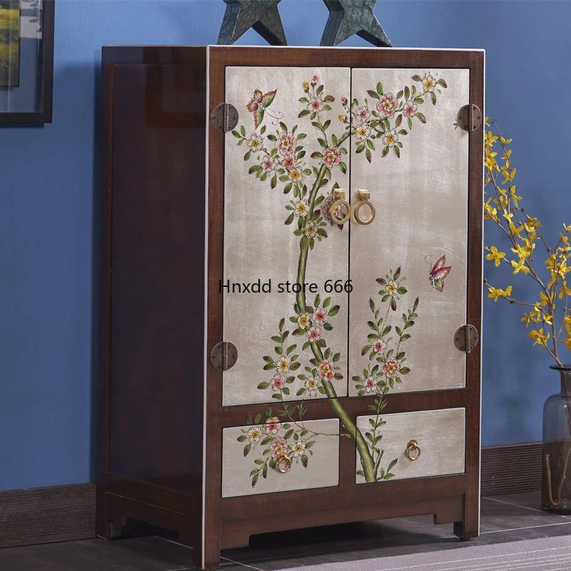 American Country Solid Wood Bedroom Storage Cabinet Locker Half-height Cabinet Side Cabinet