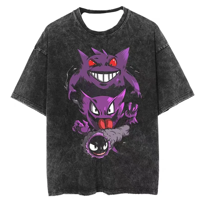 

Покемон аниме периферийные устройства с короткими рукавами, быстросохнущая футболка в стиле ретро для мужчин и женщин, модный тренд Kabi Beast