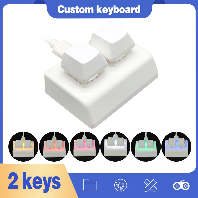 OSU 2 Tombol Tombol Pemrograman Makro Keyboard RGB Mini Keyboard Gaming Gambar Merah Tombol Kustom Keyboard Gaming