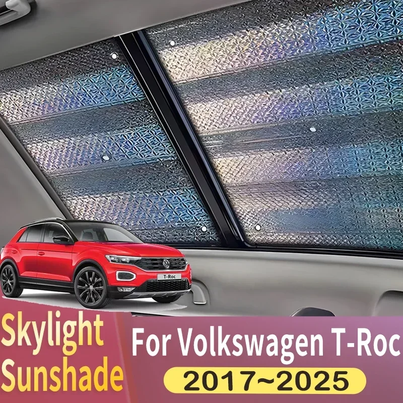 

Sunroof Sunshade Suitable For Volkswagen VW T-Roc 2017~2025 2018 2019 Car Panoramic Roof 2X Heat Shield Window Sunshade Anti-UV