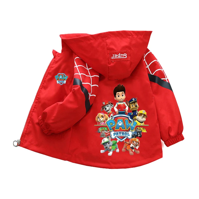 Spring Baby Boys Girls Coats Cartoon PAW Patrol Zipper Hoodies Jacket for Kids Sweatshirt Boys Cartoon Outerwear 1-10 Years