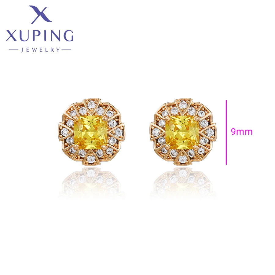 Xuping Jewelry Fashion Square Synthetic Cubic Zirconia Earring for Women with Gold Color X000677899