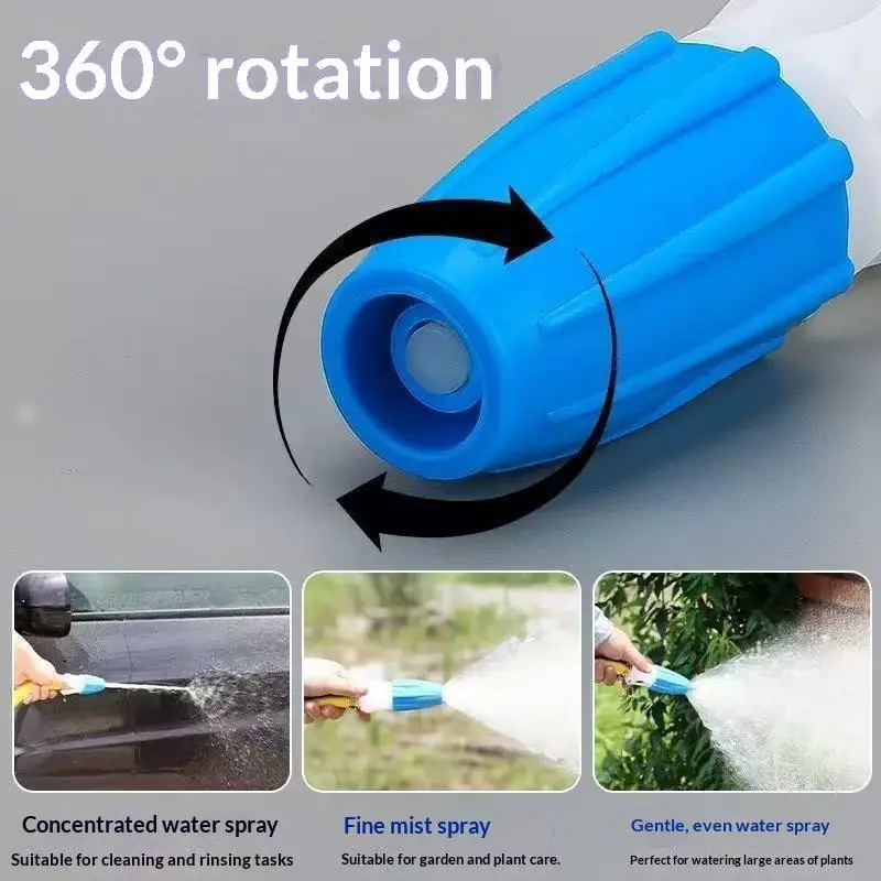 Adjustable Garden Water Spray Multi Function High Pressure Hose Nozzle For Watering Plants Car Washing Yard Cleaning