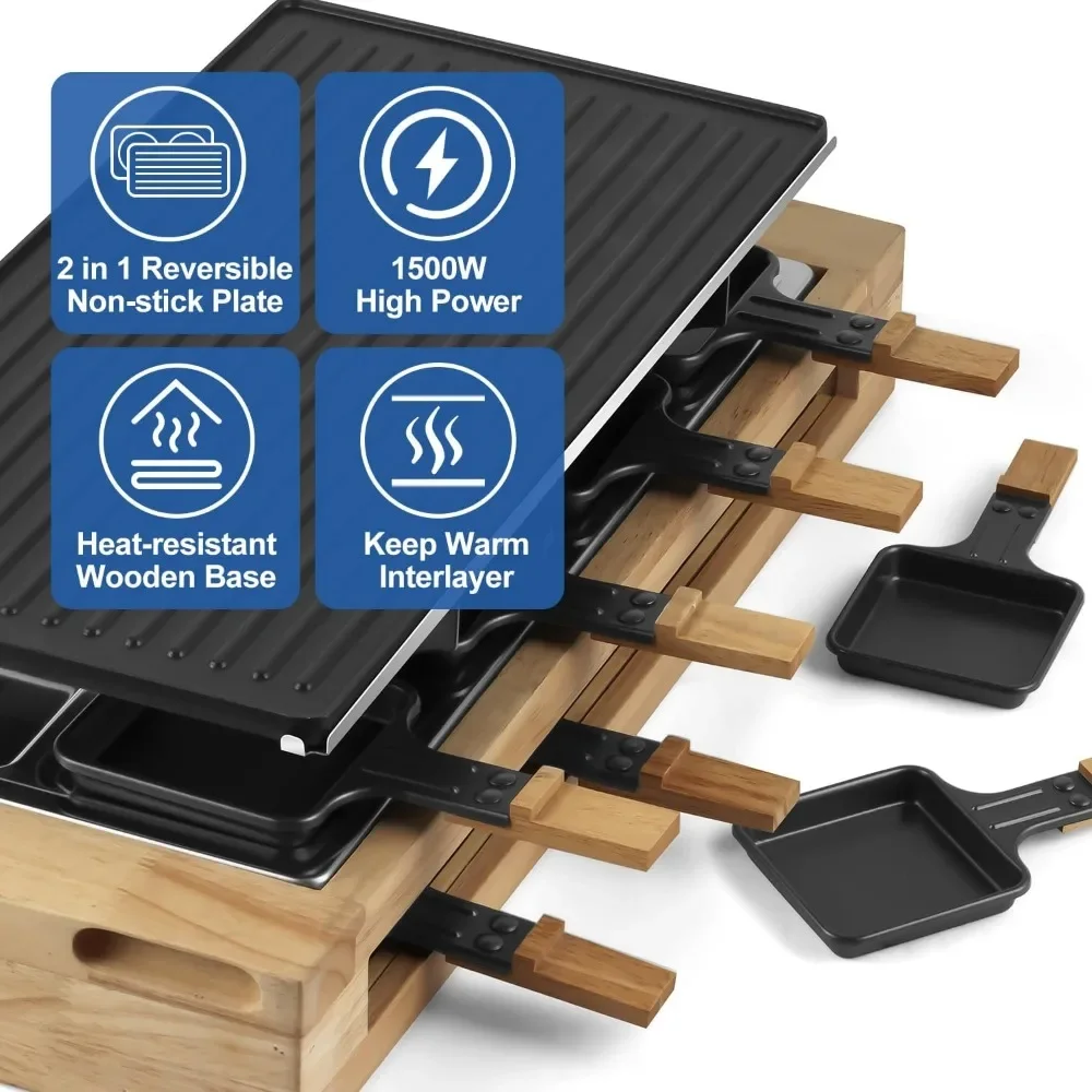 شواية، شواية كهربائية 1500 وات، شواية كورية مع لوحة/خشبية قابلة للعكس 2 في 1