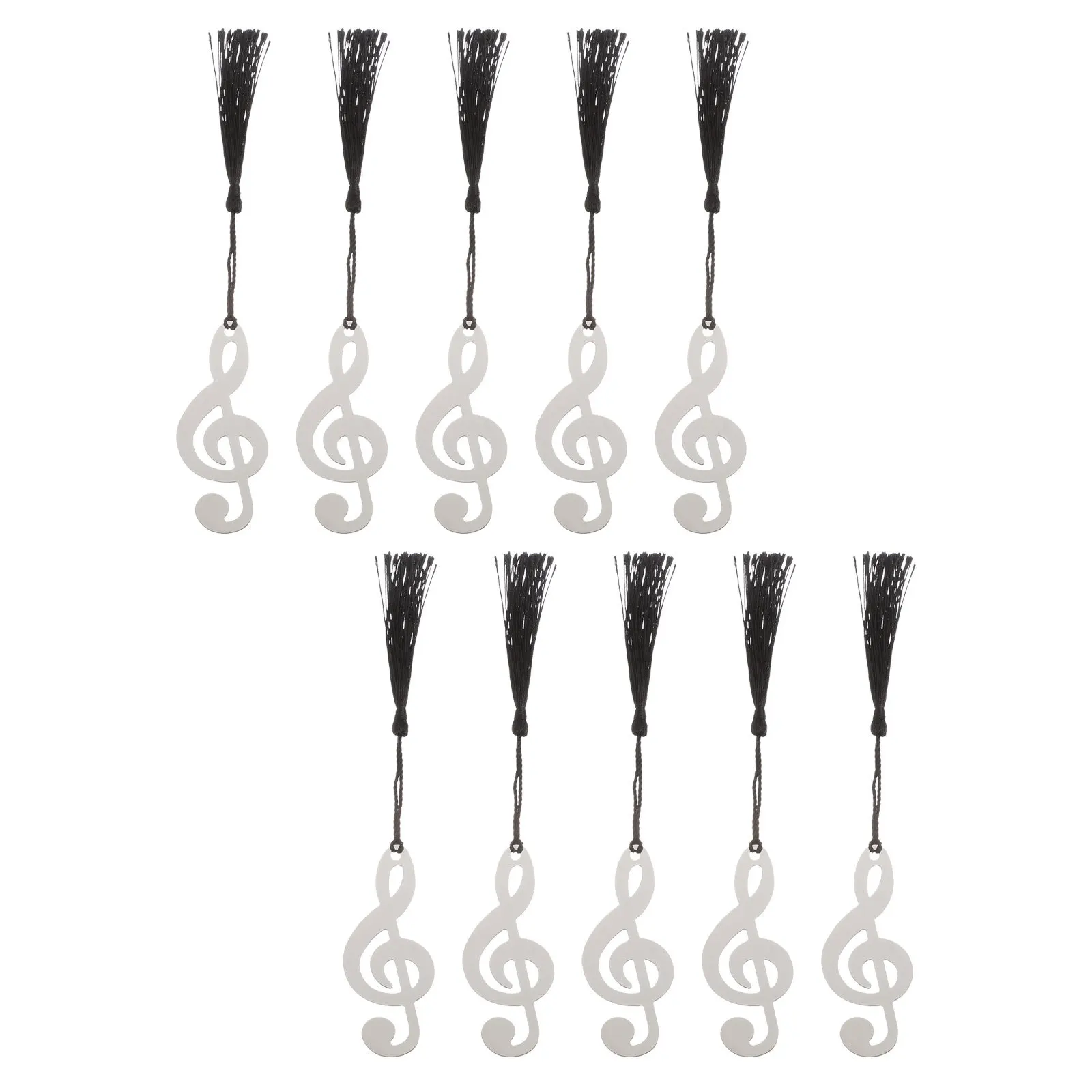

10pcs Music Note Bookmark Premium Metal Book Page Flag For Students Diy Creative Tassel Gift Reading Accessory Stationery Decor
