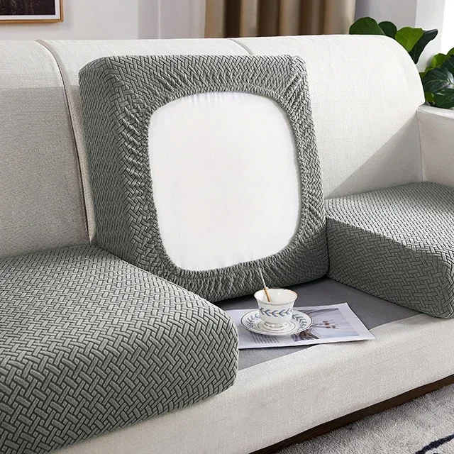 Dikke Jacquard Sofa Zitkussenhoes Funiture Protector Bankhoezen voor Banken Anti-stof Afneembare Zithoes Kinderen Huisdieren - afbeelding 1