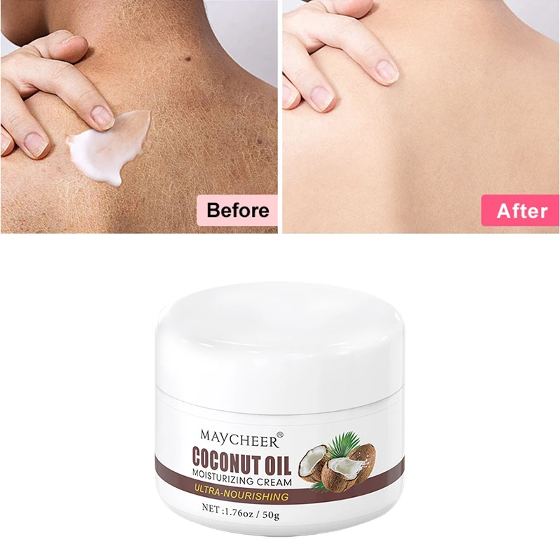 

Coconut Oil Body Moisturizing Cream Lightening Cream For The Body Skin Whitening Nourish Rejuvenating Smooth Body Care Lotion50g