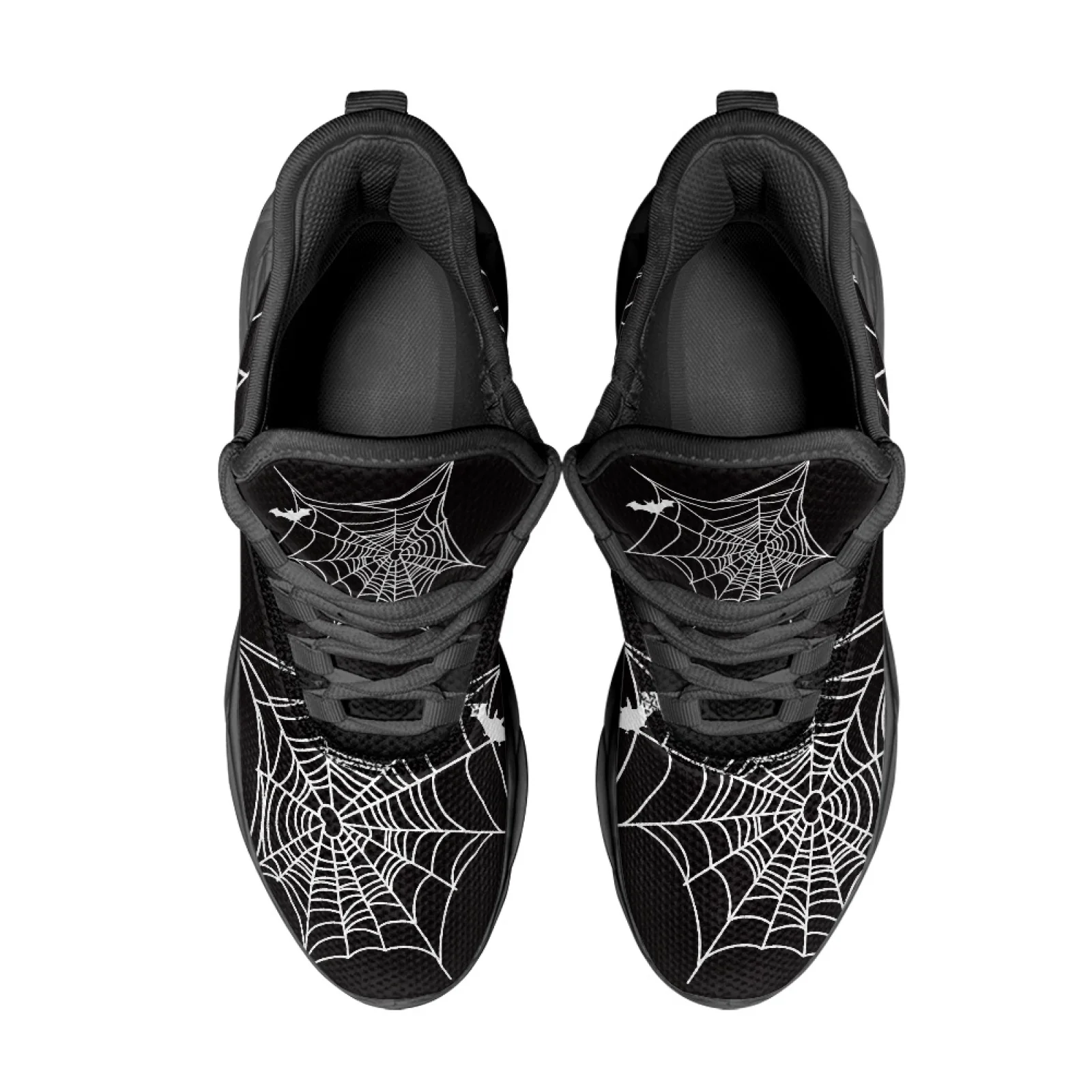 PENSTROLL Halloween Men's Tennis Shoes Featuring Spider Web Pattern Non Slip Athletic Running Sport Shoes for  Casual Daily Wear