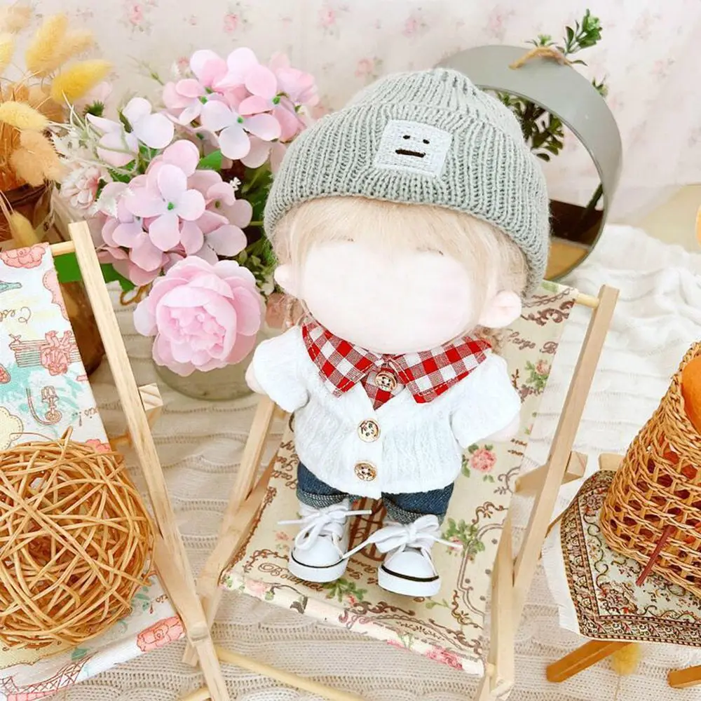 For Plush 20cm Doll Cosplay Change Clothing Outfit Gift Plaid Sweater Fake Two Piece Sweater Doll Clothes Toys