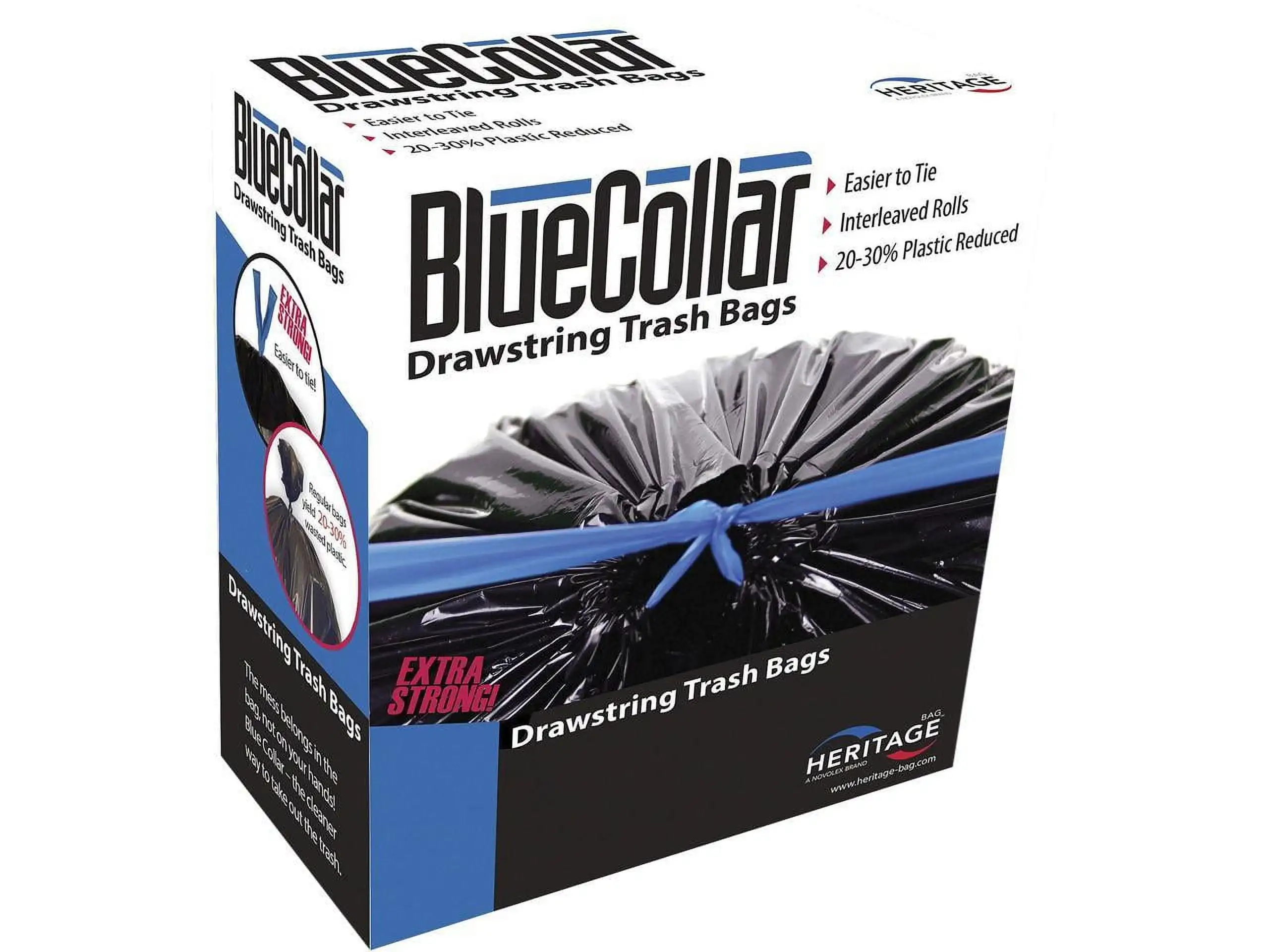 

Bluecollar Super Tough Trash Bags, 30 Gallon, 40 Count