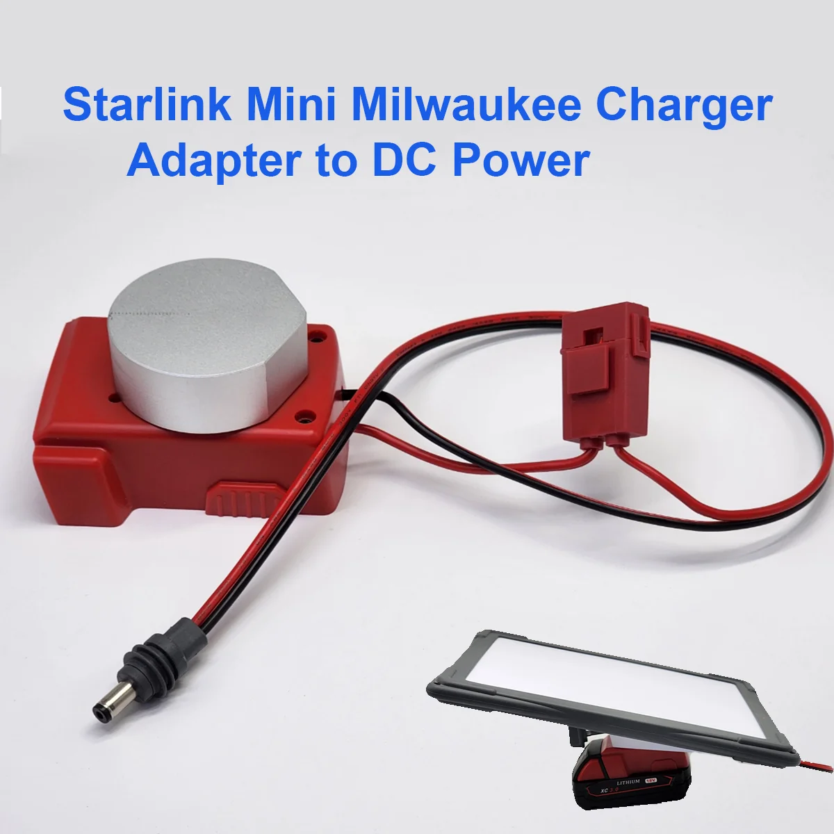 Starlink Mini Power Cable for Milwaukee Battery 18AWG Cable With Fuse Holder Milwaukee Charger Adapter to DC Power Plug and Play