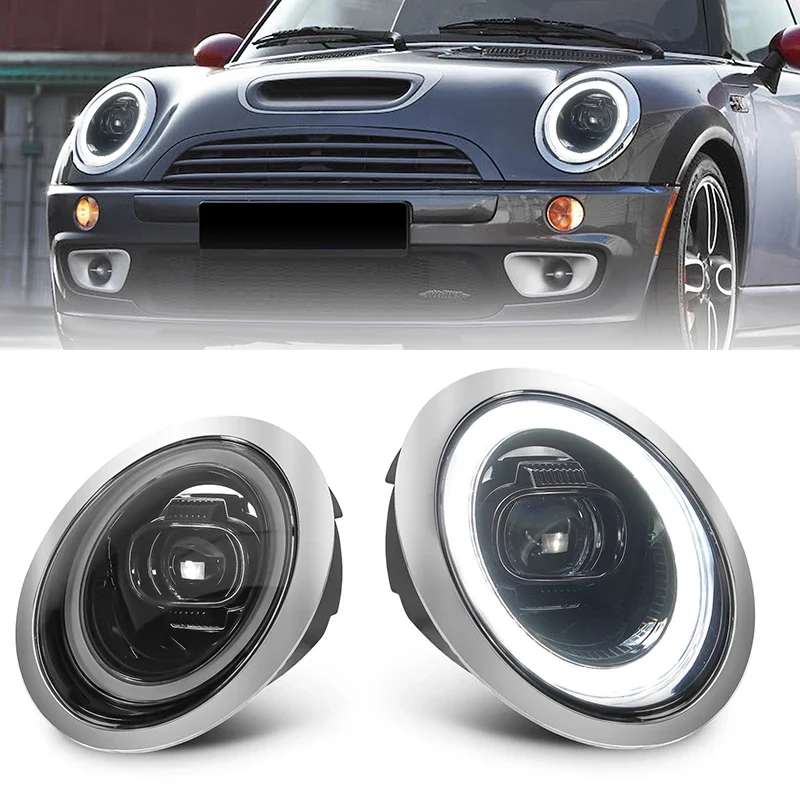 2PCS LED Front Light For BMW Mini Cooper R50 R52 R53 LED Headlight Assembly 2001-2007 Upgrade DRL Amber Turn Signal Car Headlamp