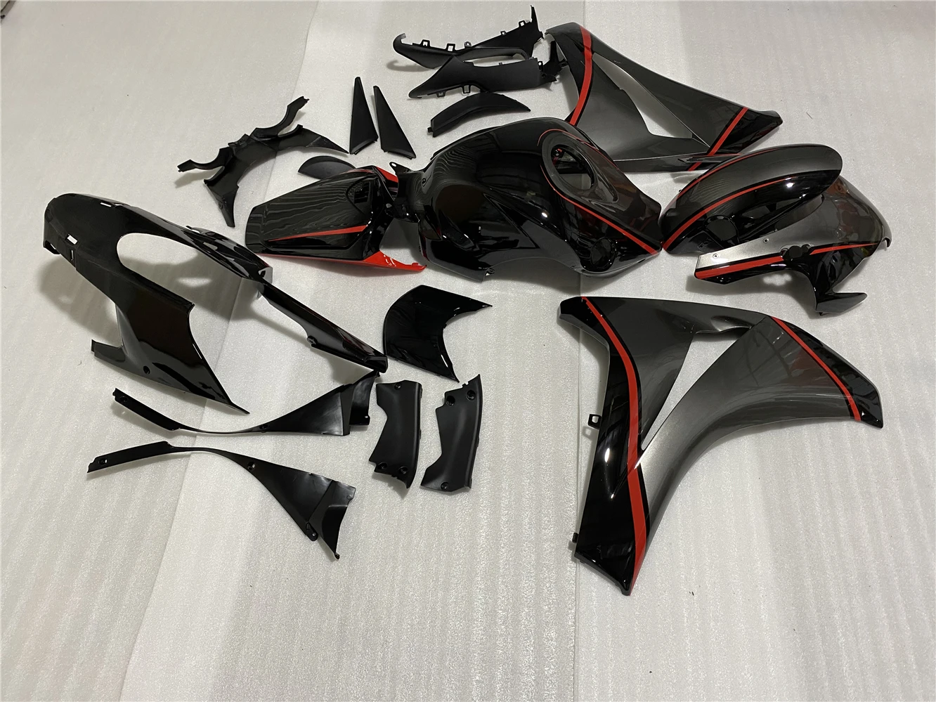 Sepeda Motor Fairing Fit CBR1000RR 2008 2009 2010 2011 CBR1000RR 08 09 10 11 Fairing Body Perak Hitam