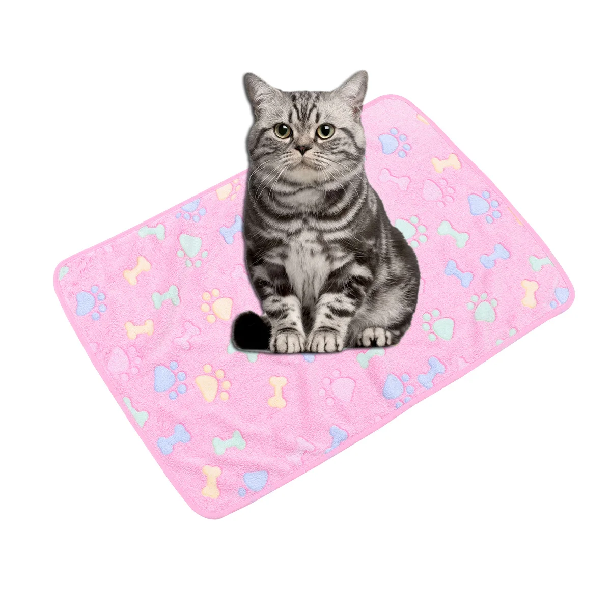 

1Pcs Super Soft Pet Blanket for Dogs Small Bone Design Washable Dog Carpet Ideal for Travel Home Car 104x76cm Pet Carpet