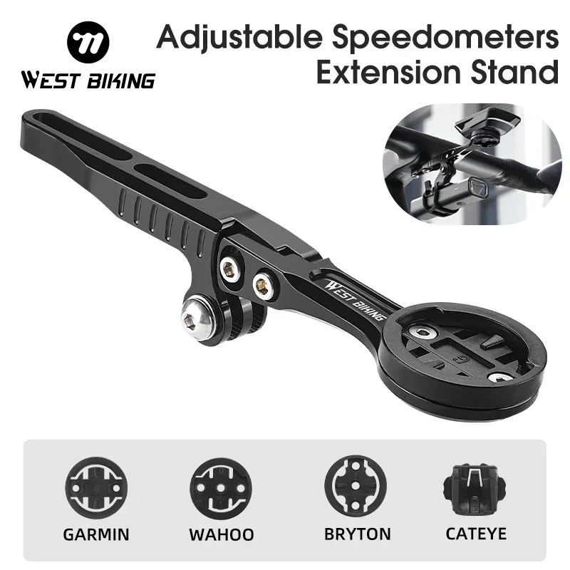 WEST BIKING-Manillar integrado para bicicleta de carretera, soporte Garmin para velocímetro, montaje de luz Gopro, adaptador Aero Bars para Wahoo XOSS Bryton