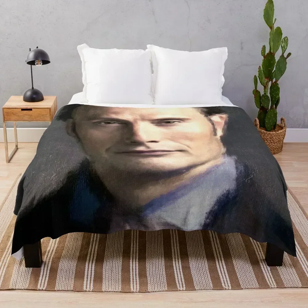 

Hannibal Painted Portrait Throw Blanket Summer Cool Breathable Blanket for Sleeping