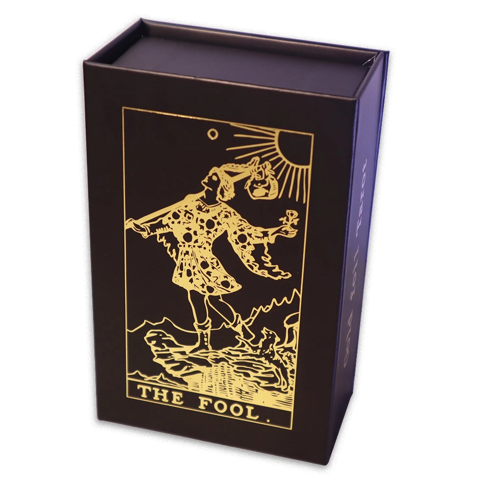 2022 NEW 78 PCS Luxury Golden/Silver Foil Holographic Tarot Deck Oracle Divination Cards Waite With Manual Guidebook & Gift Box