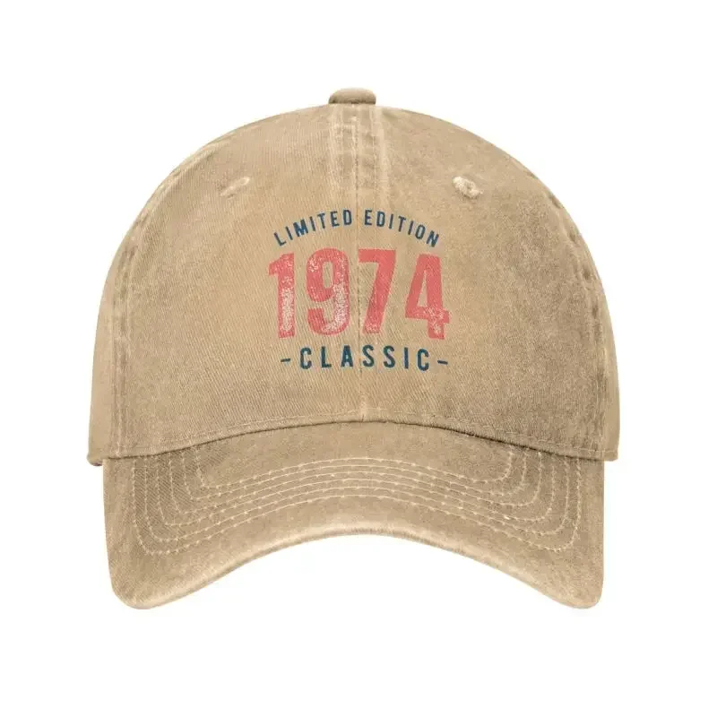 Custom Cotton Limited Edition 1974 Classic Birthday Gifts Baseball Cap for Men Women Adjustable Dad Hat Outdoor