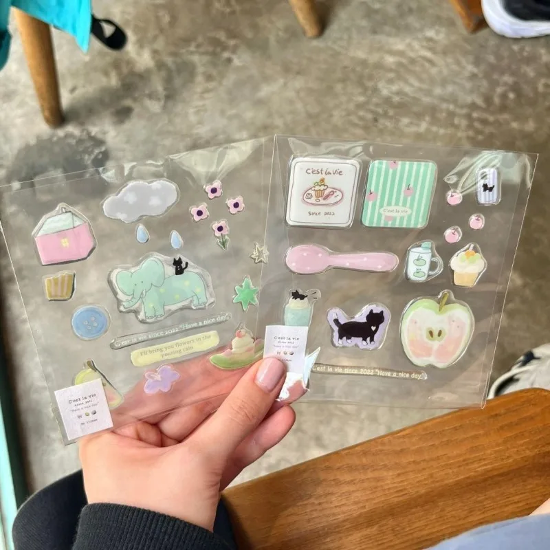 Ins لطيف الدب الطفل الفيل هلام ملصق عالية القيمة DIY بها بنفسك الهاتف المحمول الكمبيوتر بطاقة حساب اليد ملصق #4