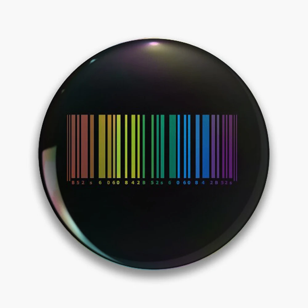 Barcode B52s 6060842 Pin Holographic Star Heart Pin Brooches Laminated Button Fashion Accessory