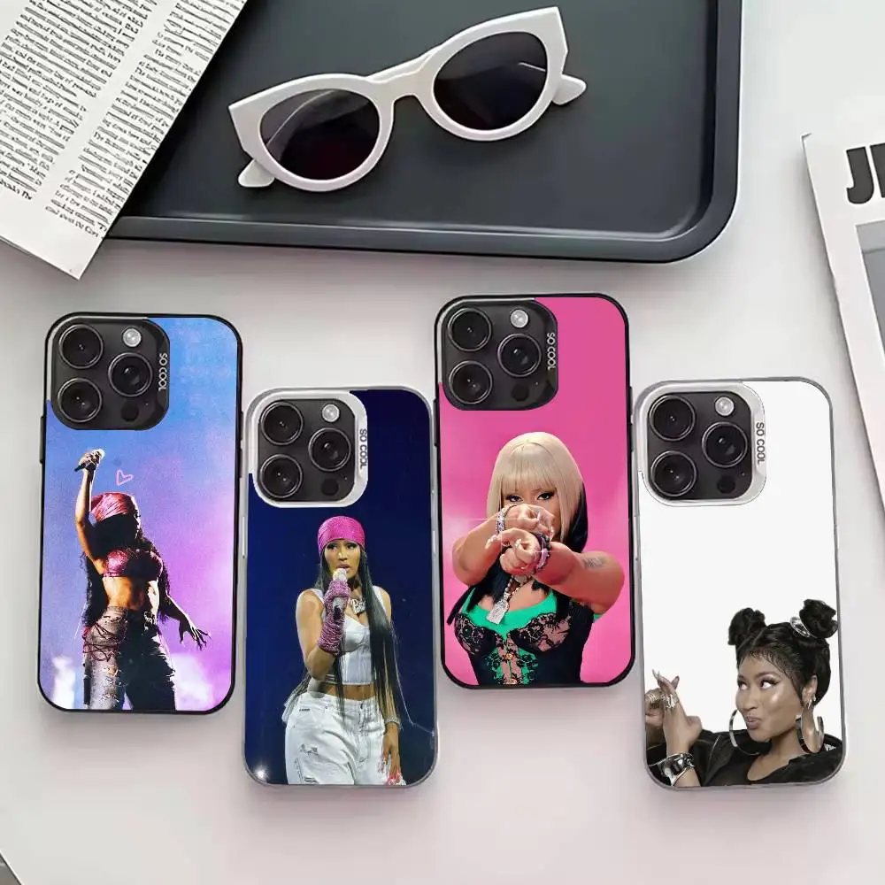 

S-Singer N-Nicki M-Minaj Phone Case For iPhone 17,16,15,14,13,12,11 Plus,Pro Max,XS,Colored silver phone case