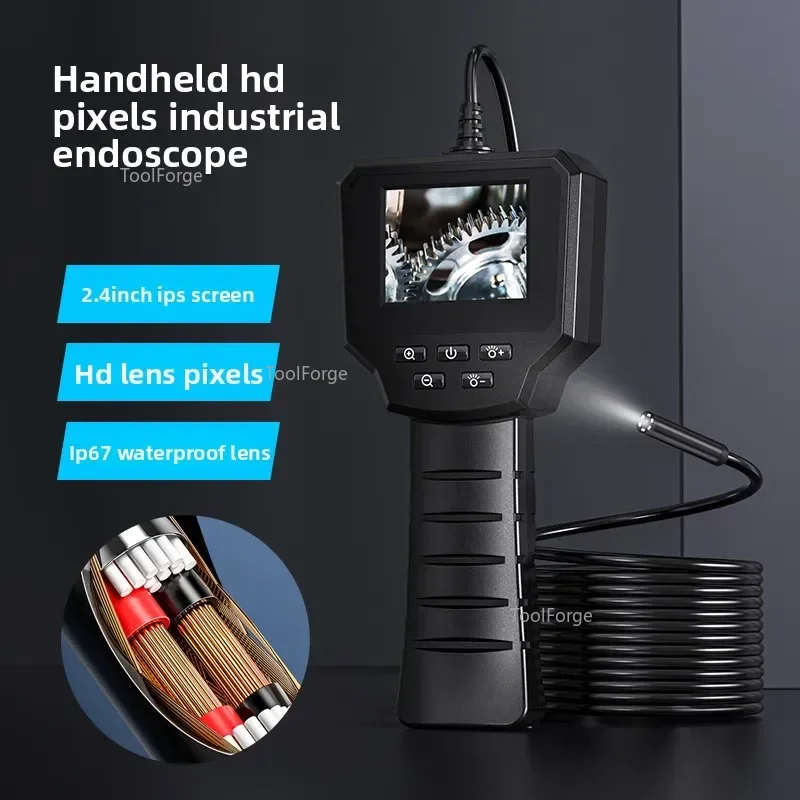 Instrument 2.4 Inch IPS Handheld Pipe Endoscope with Screen 8mm High Definition Camera Industrial Peep Mirror