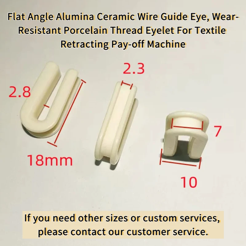 Flat Angle Alumina Ceramic Wire Guide Eye, Wear-Resistant Porcelain Thread Eyelet Textile Retracting Pay-Off