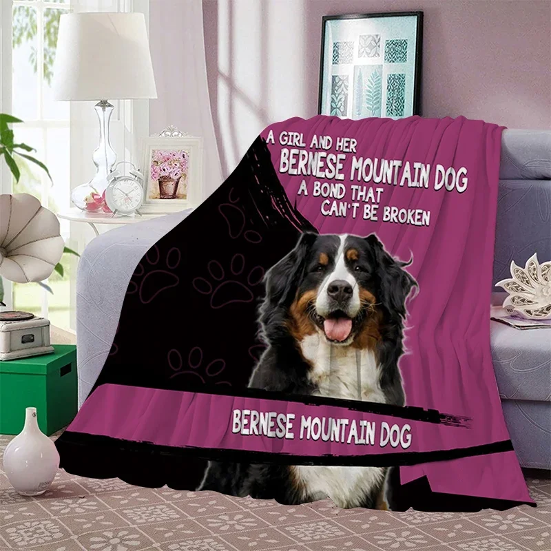 

Bernese Mountain Dog Blanket Fashion Animal Quilts Home Vacation Duvet Casual 3D Kids Anime Blanket Cute Home Textile Summer