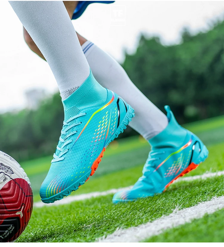 Fußballschuhe Herren X2308 Weiß TF/FG Original Professionelle Jugend Anti-Rutsch Indoor Fast Soccer Outdoor Training Fußball Sneaker – Detail 12