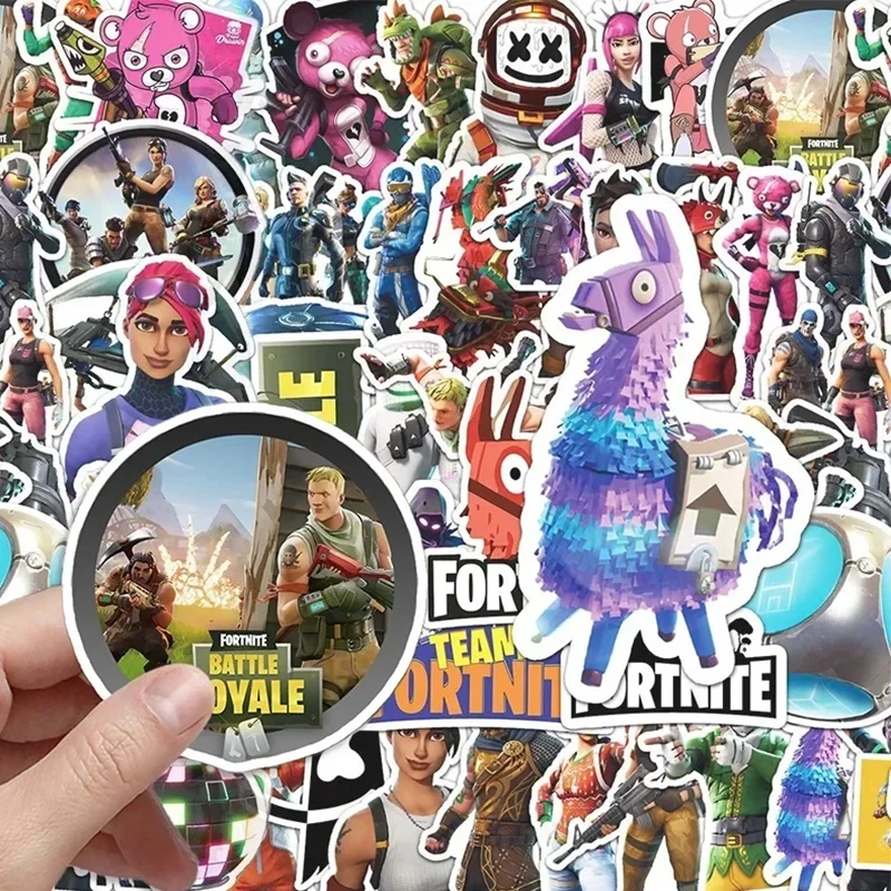 50pcs Fortnite Stickers DIY Waterproof Game Decals Funny Phone Bottle Luggage Laptop Scrapbook Graffiti Decoration Children Toys