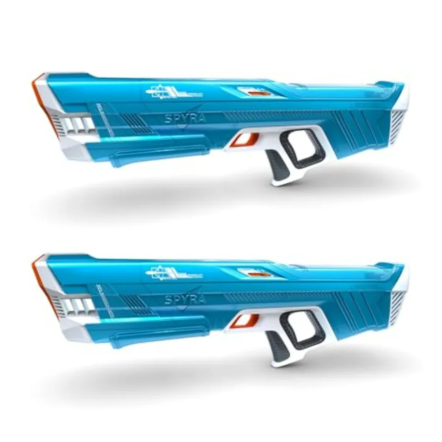 

2 Pack Electric Water Blaster for Backyard Beach and Outdoor Pool Activities, ABS Plastic Blue with LED Display, 50 Foot Range