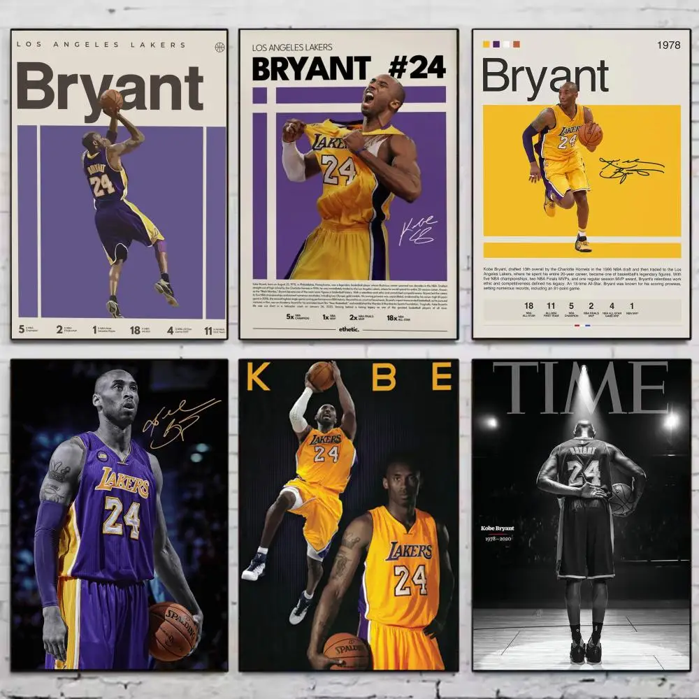 Basketball player K-Kobe Painting Calligraphy Modern Canvas Poster Wall Famous Movie Aesthetic Bedroom Home gift
